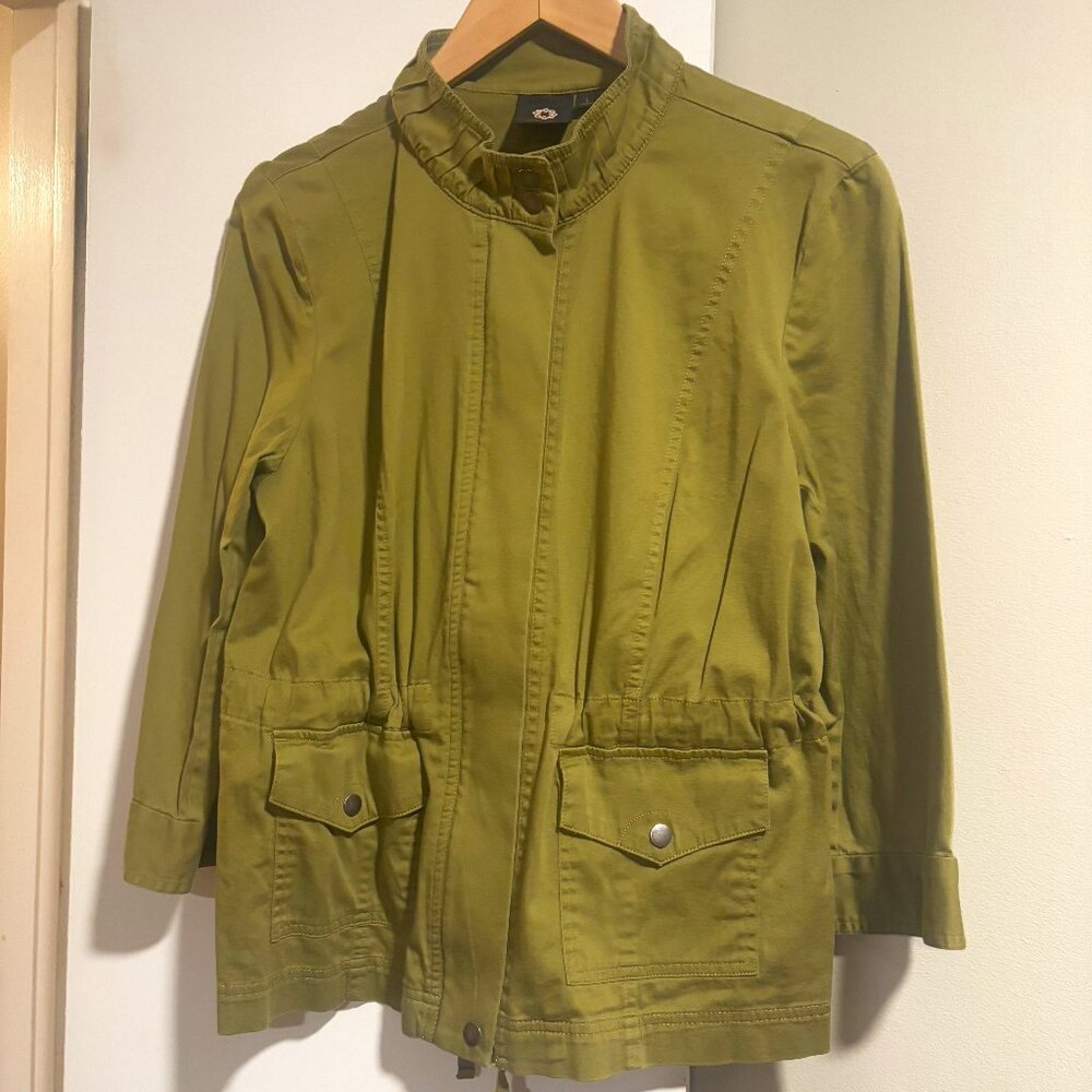 Amber Sun Olive color cotton Utility jacket